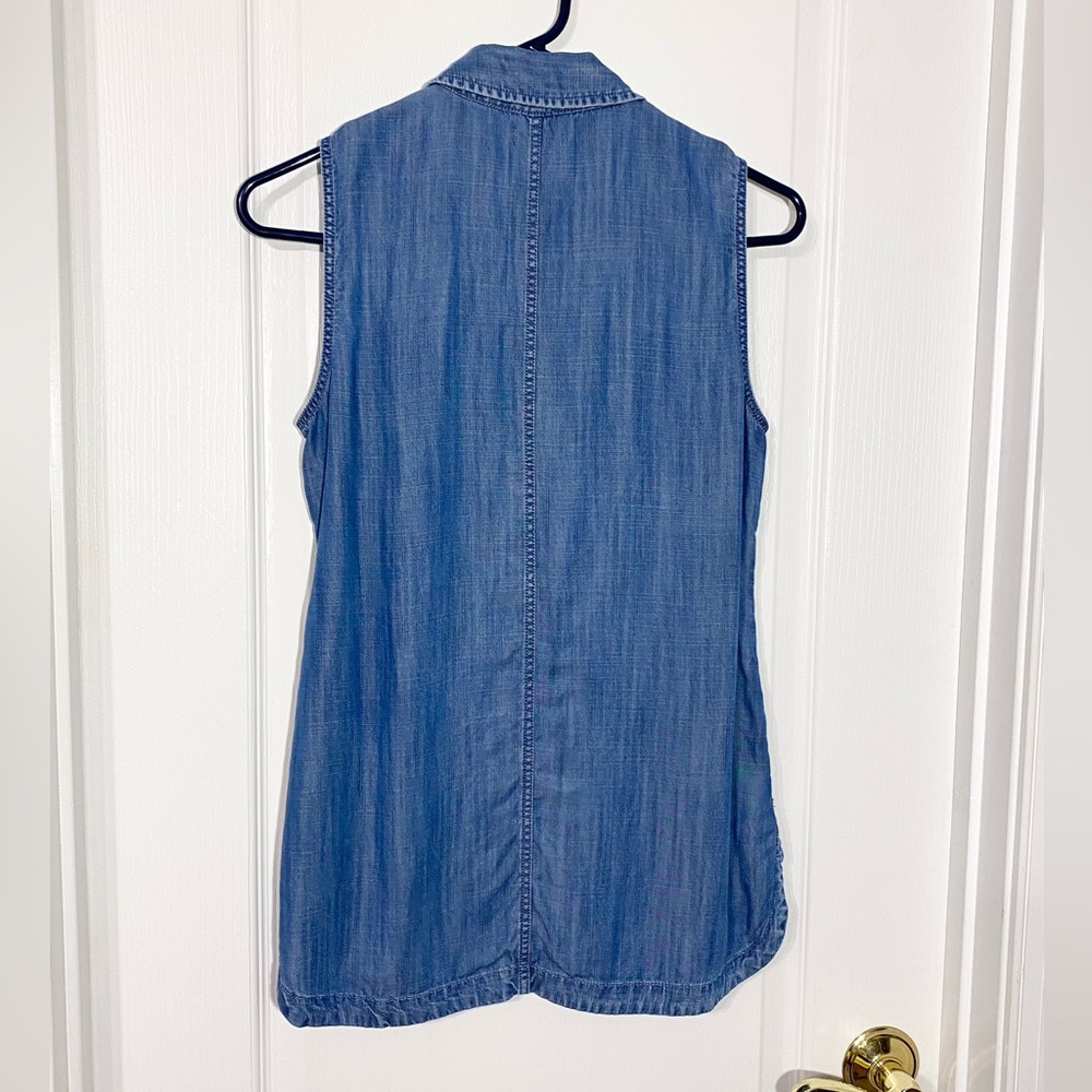 Talbots Chambray Collared 1/2 Button Placket Slee… - image 2